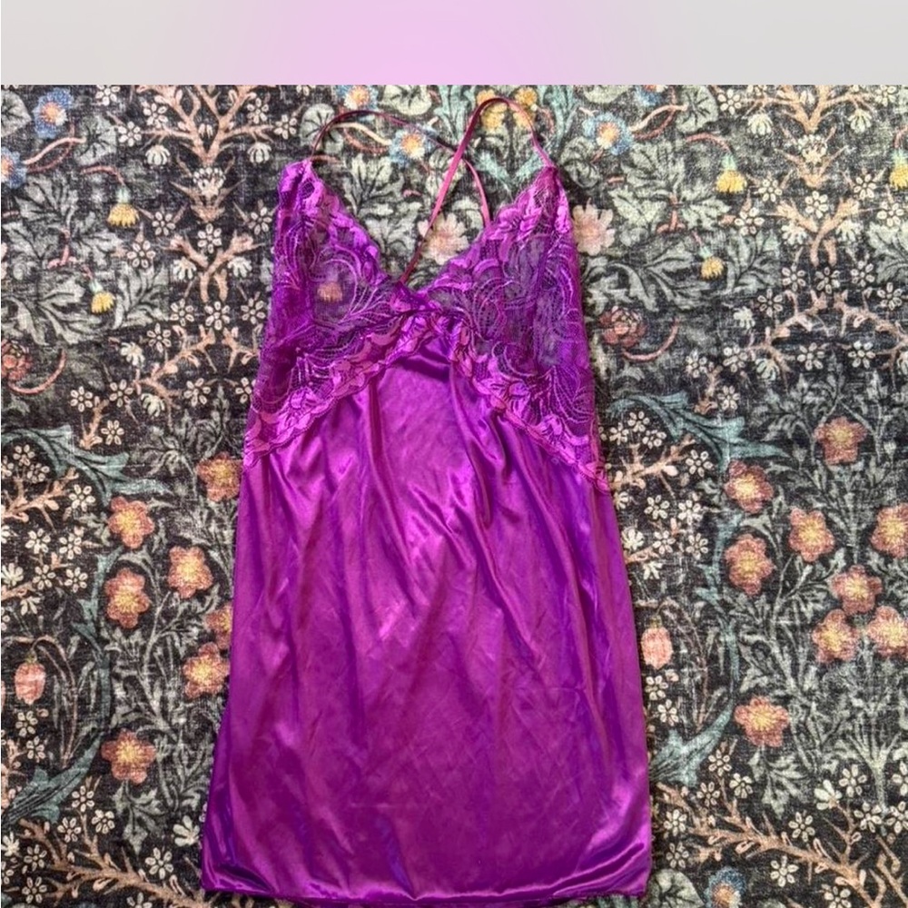 Purple Lace Slip Dress
